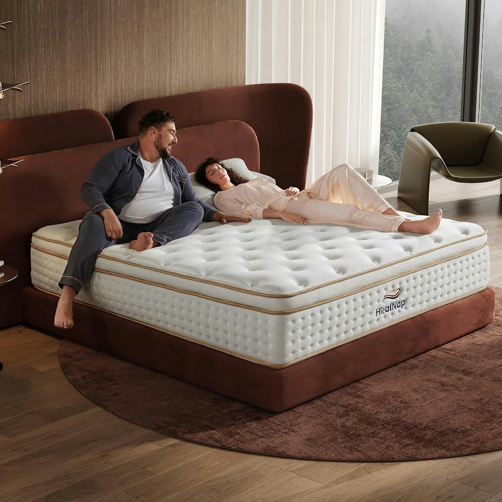 HealNap Queen 12" Hybrid Mattress with Zoned Support: $205.13