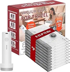 Vacuum Storage Bags  with Portable Electric Pump 9-Pack: $23.64