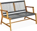 Tangkula 2-Person Patio Acacia Wood Bench Loveseat for $68 + free shipping
