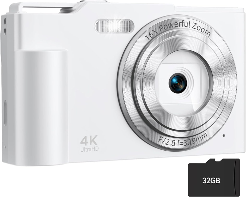 Krlun 48MP FHD 4K Compact Digital Camera w/ 32GB Card: $21.69