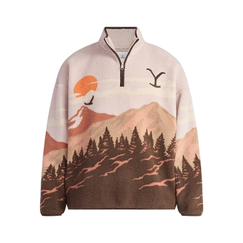 Yellowstone Men's Faux Shearling Quarter-Zip Jacket: $9.54