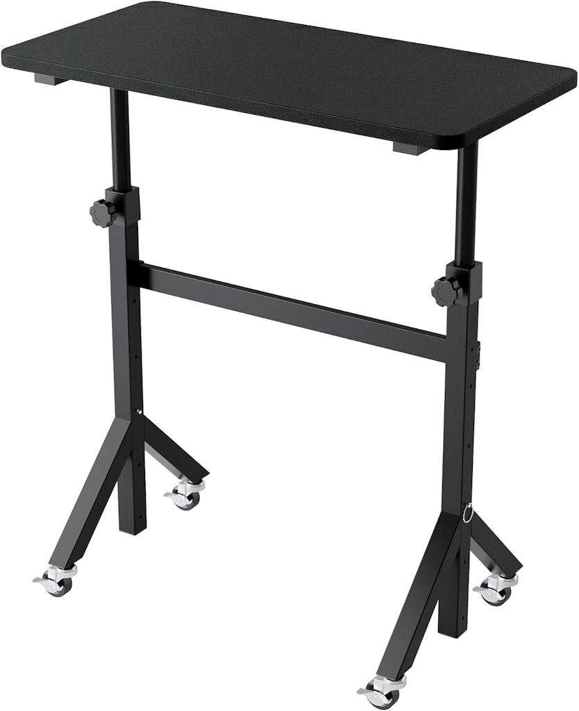 Huanuo Adjustable Mobile Desk with Wheels: $29.99