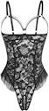 Women's Lace One-Piece Bodysuit Lingerie – Black for $3 + free shipping w/ Prime