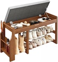 Pipishell 34" Pine Wood Shoe Rack Bench for $60 + free shipping