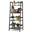 Costway 4-Tier Bamboo Ladder Shelf for $50 + free shipping