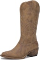 Globalwin Women's Camel Tan Cowboy Boots for $20 + free shipping w/ Prime