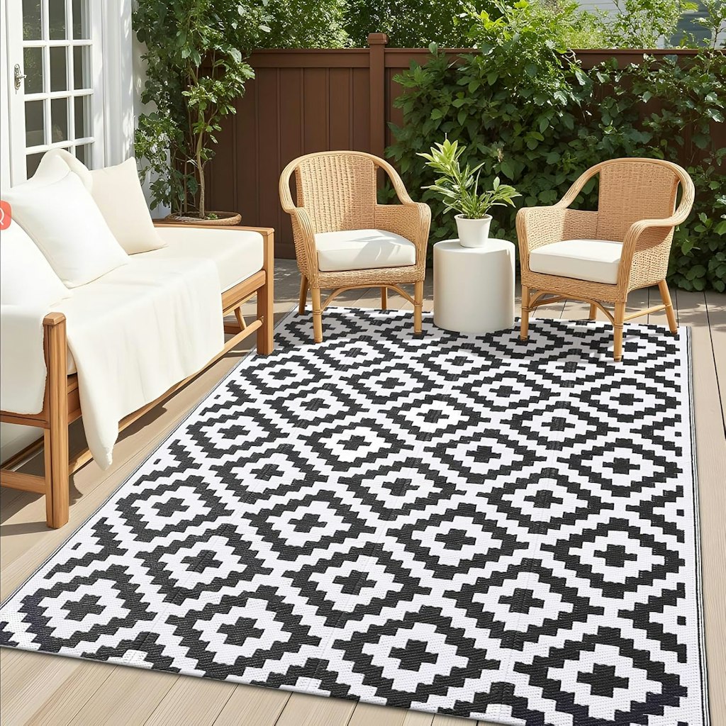 Olanly 5x8ft Waterproof Outdoor Rug: $24 w/ Prime