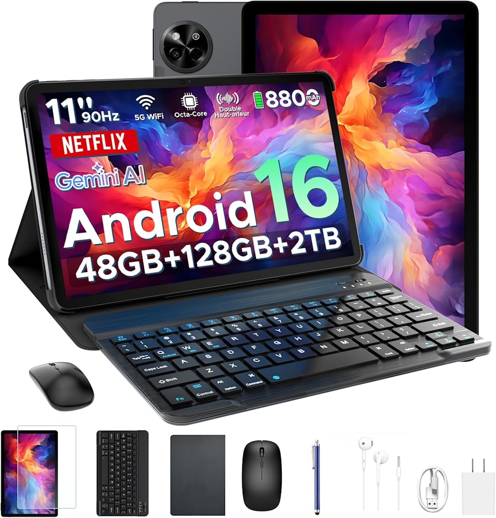 Aorlym P11 11" Android 16 48GB RAM Tablet: $116.99