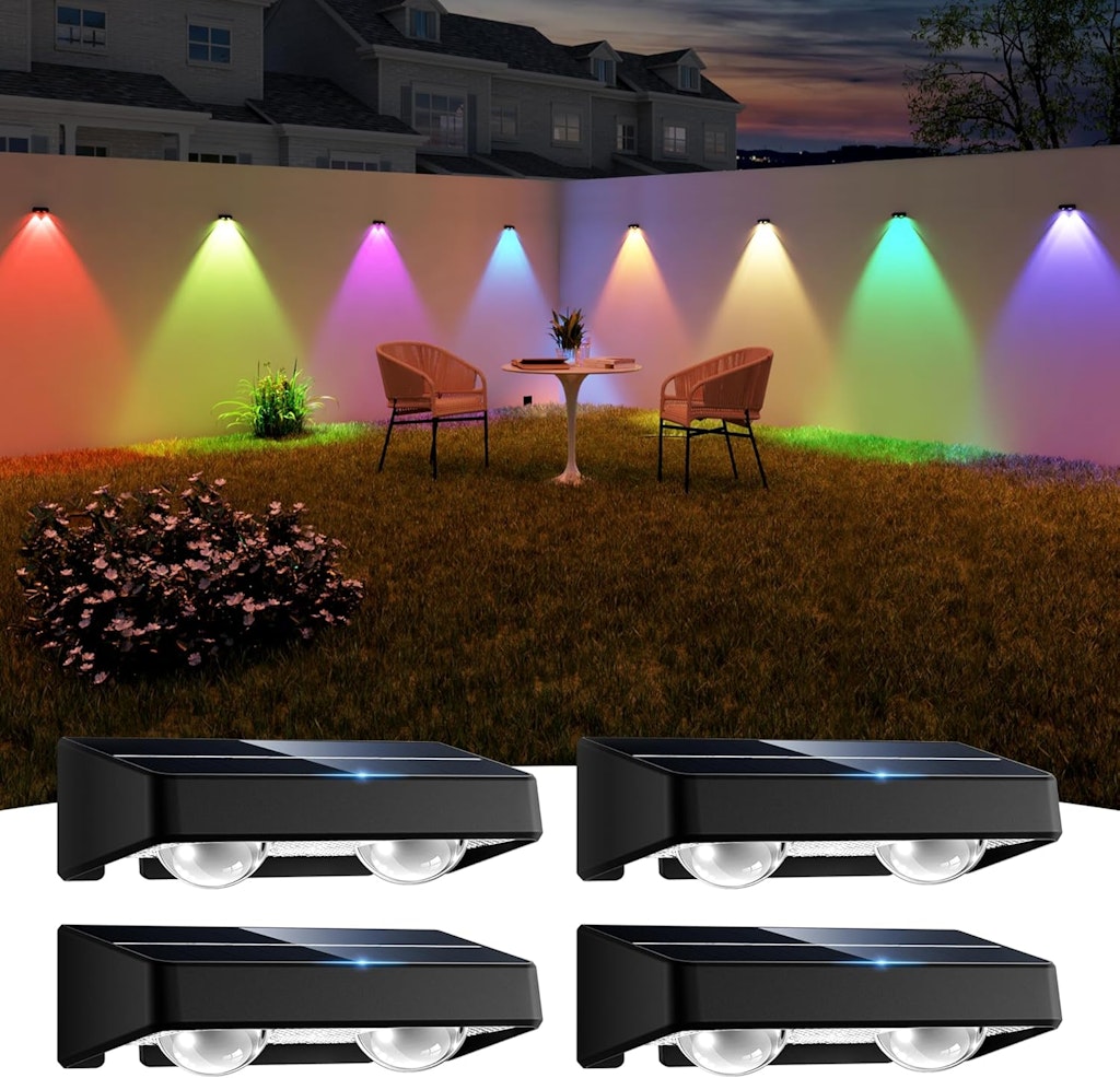 Nibuuecer Color-Changing Solar Fence Lights 4-Pack: $13.19