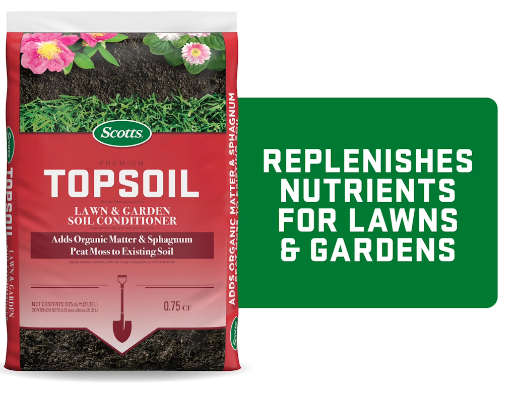 Scotts Premium Topsoil w/ Peat Moss 0.75 cu. ft. Bag: $2.97