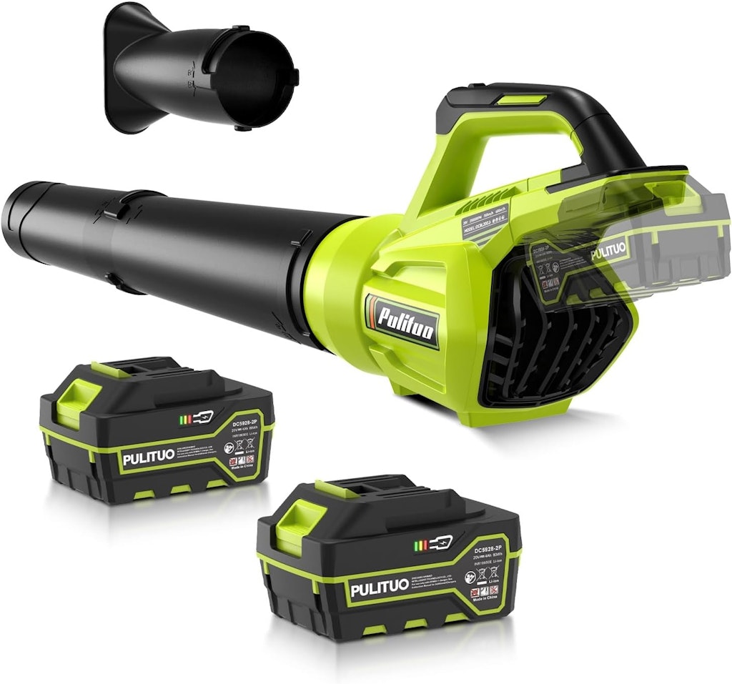 Pulituo 20V Cordless Leaf Blower with 2 Batteries: $38.49
