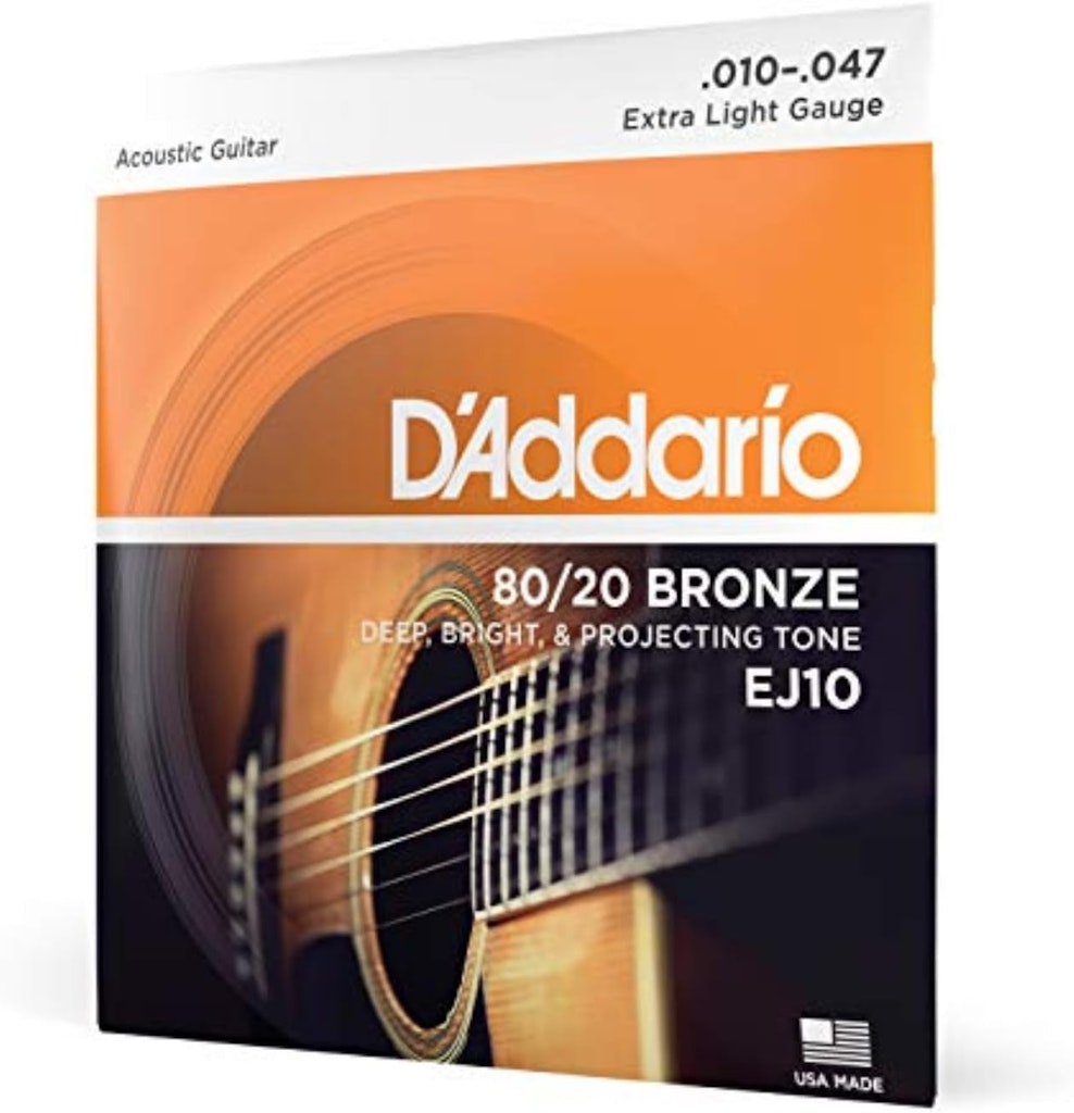 D'Addario 80/20 Bronze Extra Light Acoustic Guitar Strings: $4.74 w/ Subscribe & Save