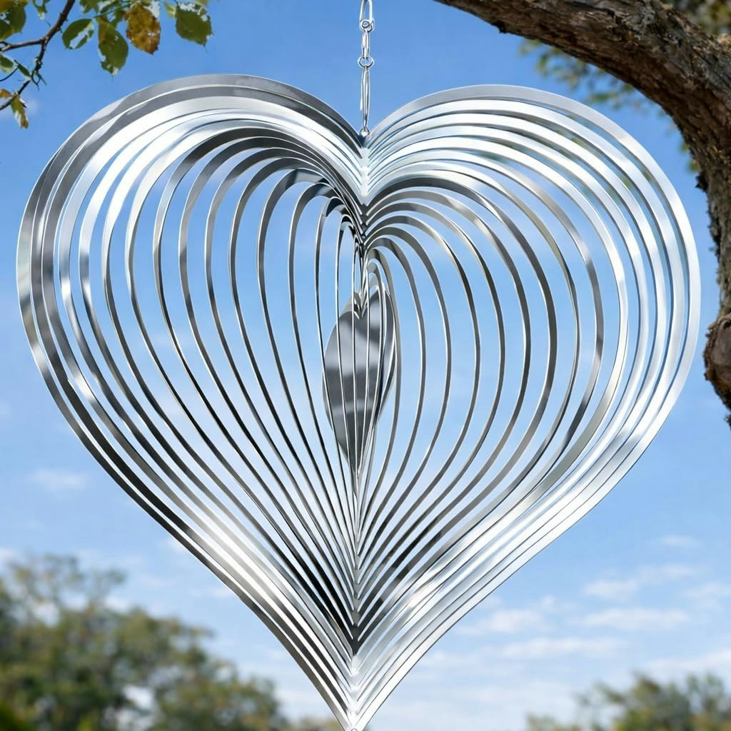 Suncket 12" Stainless Steel Heart Spinner: $9.99