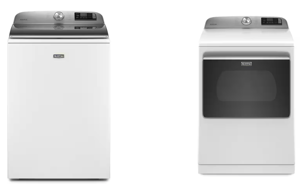  Maytag 5.3 Cu. Ft. Smart Top Load Washer & 7.4 Cu. Ft. Smart Electric Dryer : $1100