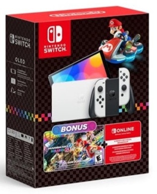 Refurb Nintendo Switch OLED Mario Kart 8 Deluxe Console Bundle: $270