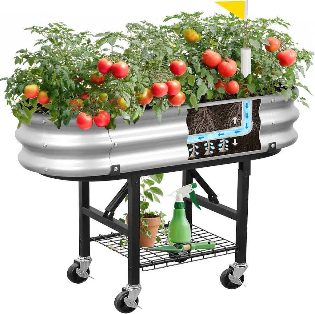 The Home Cult Raised Garden Bed with Wheels: $59.49