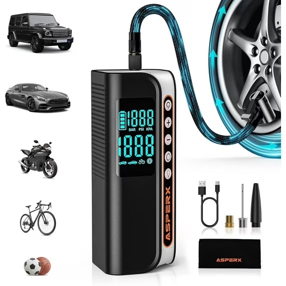 Asperx 160PSI Portable Electric Tire Inflator: $21.95