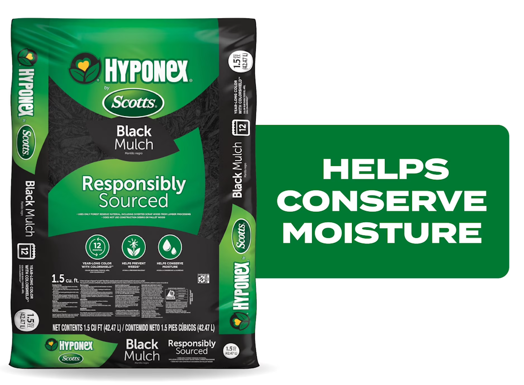Hyponex by Scotts 1.5-Cu. Ft. Black Mulch: $2