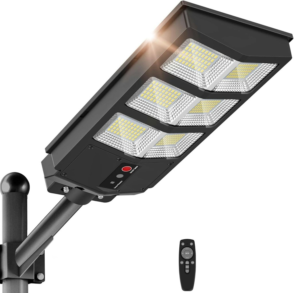 Okpro 4,000W 6,500K Solar Outdoor Street Light: $23.99