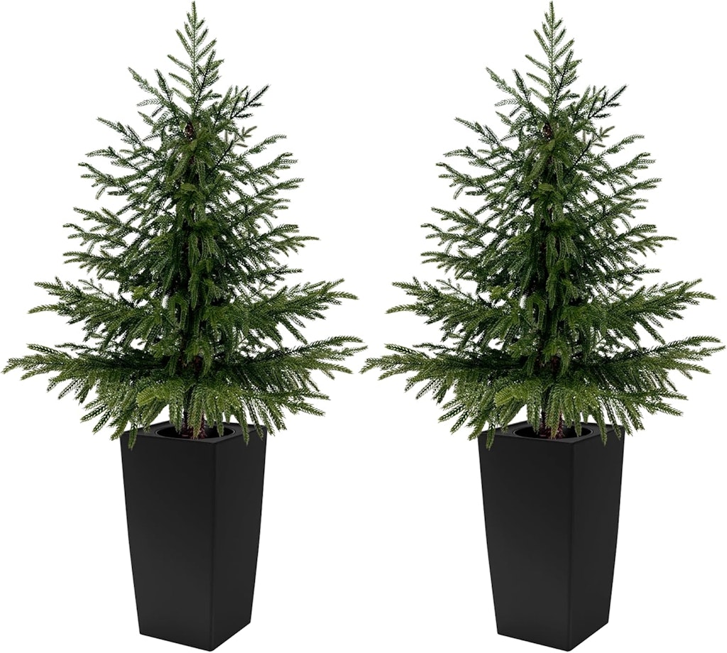 Mavis's Diary 4-Foot Artificial Cedar Tree 2-Pack: $54.49