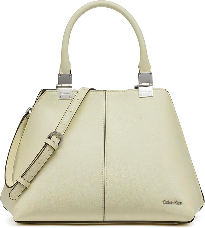 Calvin Klein Granite Geometric Vegan Leather Satchel: $42