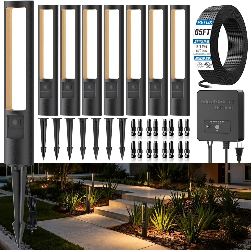 Petlik Low Voltage Landscape Lighting Kit 8-Pack: $95.99
