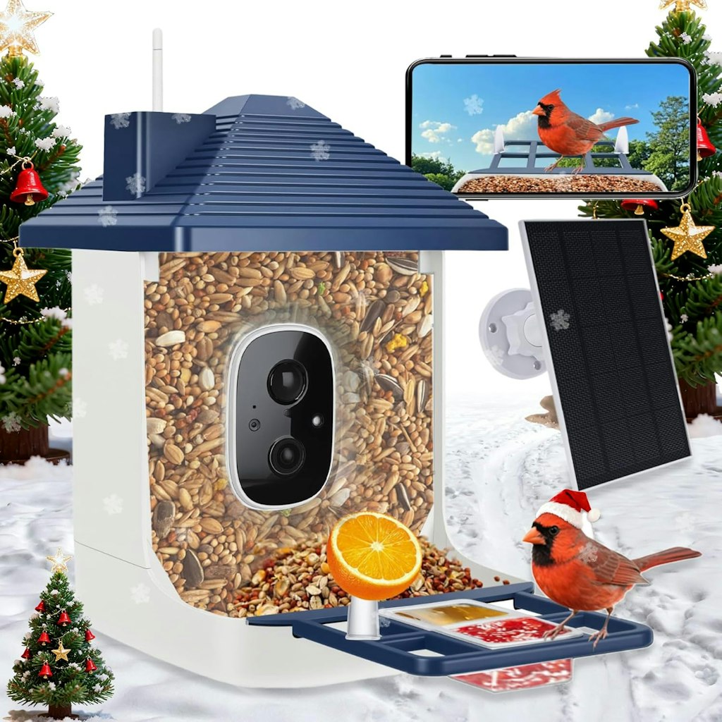 Aprilmin Smart Solar Bird Feeder w/ Camera and AI Recognition: $29.69