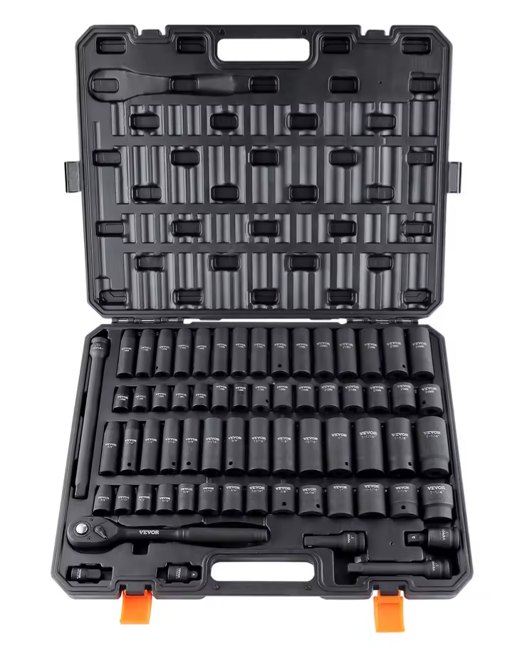 SucceBuy 1/2" Drive 65-Piece Impact Socket Set: $38
