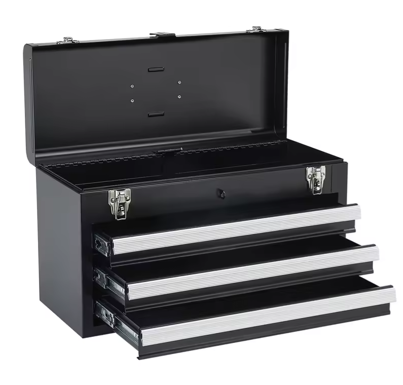 SucceBuy 20" 3-Drawer Metal Tool Box : $37