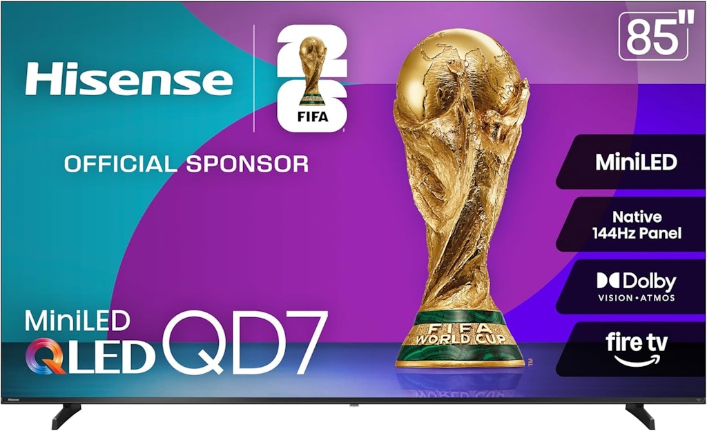 Hisense QD7 Series 85" 4K UHD Mini-LED Smart Fire TV (2025): $798