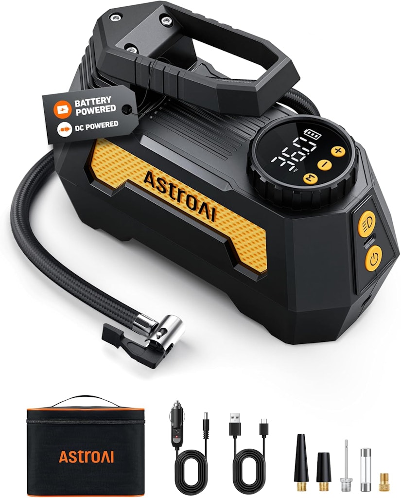AstroAI Dual Power Tire Inflator: $27.99