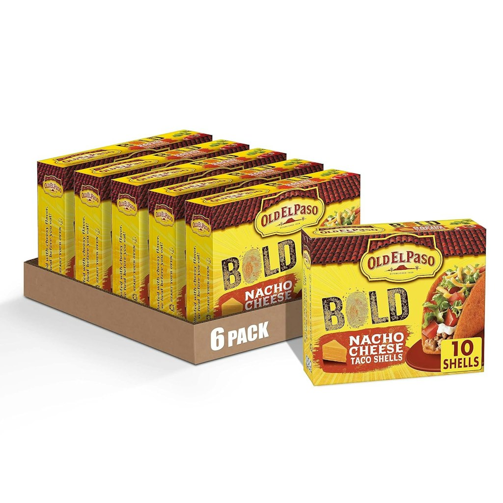 Old El Paso Stand 'N Stuff Bold Nacho Cheese Taco Shells 10-Count 6-Pack: $13 via Sub & Save