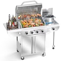 Cowsar Stainless steel 4 -Burner Liquid Propane Gas Grill w/ 1 -Side Burner for $391 + free shipping