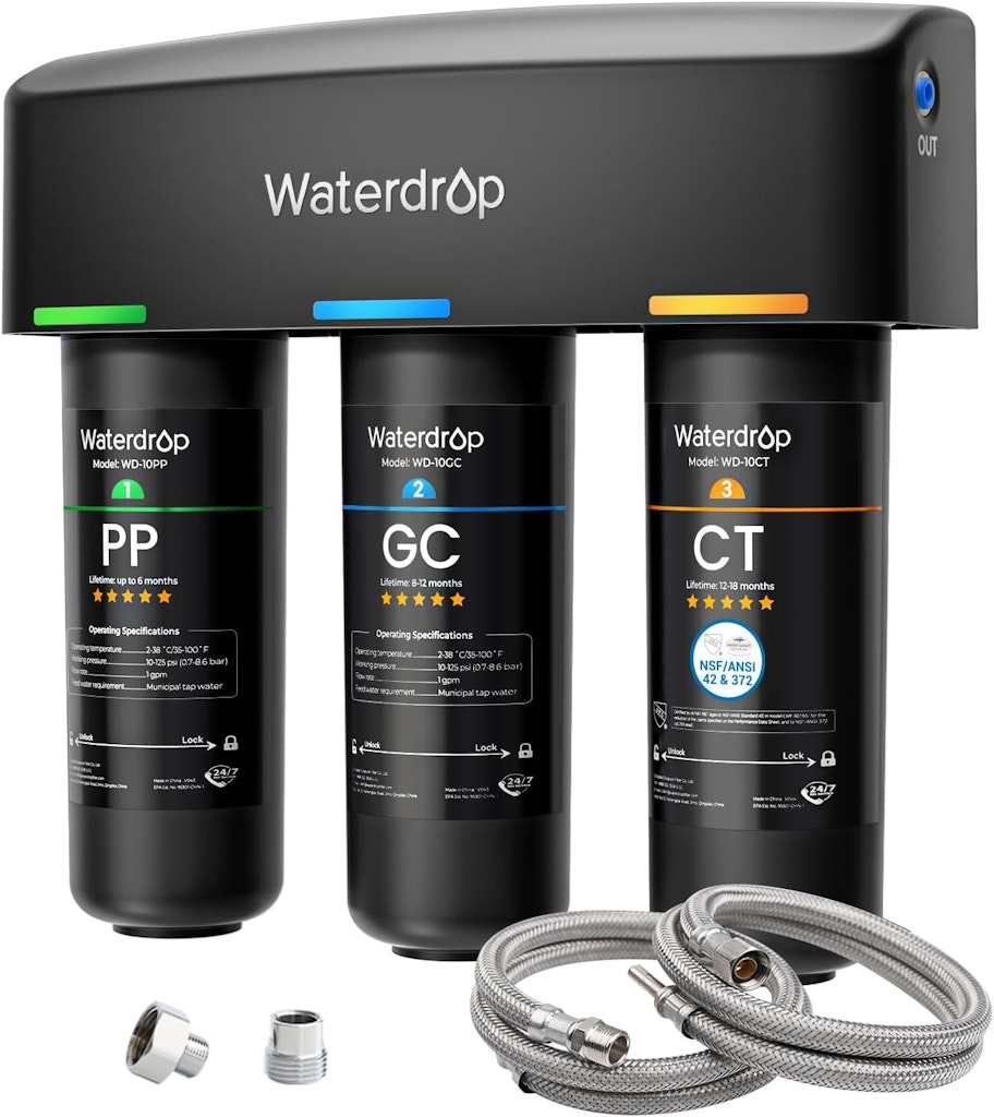 Waterdrop TSA 8-Layer Under Sink Water Filter System: $90.23