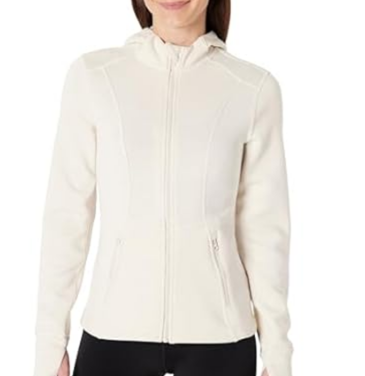 Amazon Essentials Women's Fitted Active Sweat Zip Jacket with Hood: $8.99