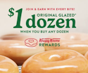 Krispy Kreme Original Glazed Dozen for $1 w/ purchase of another dozen