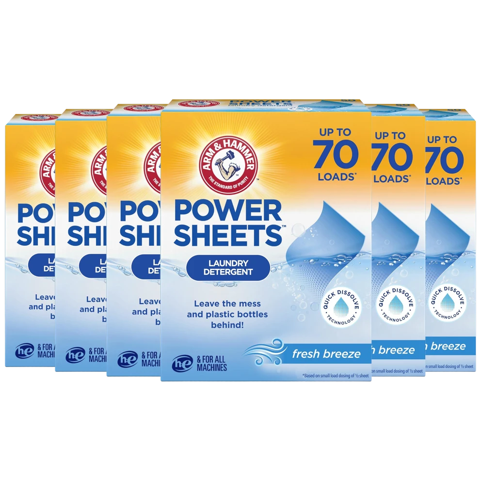 Arm & Hammer Power Sheets Laundry Detergent 6-Pack: $24