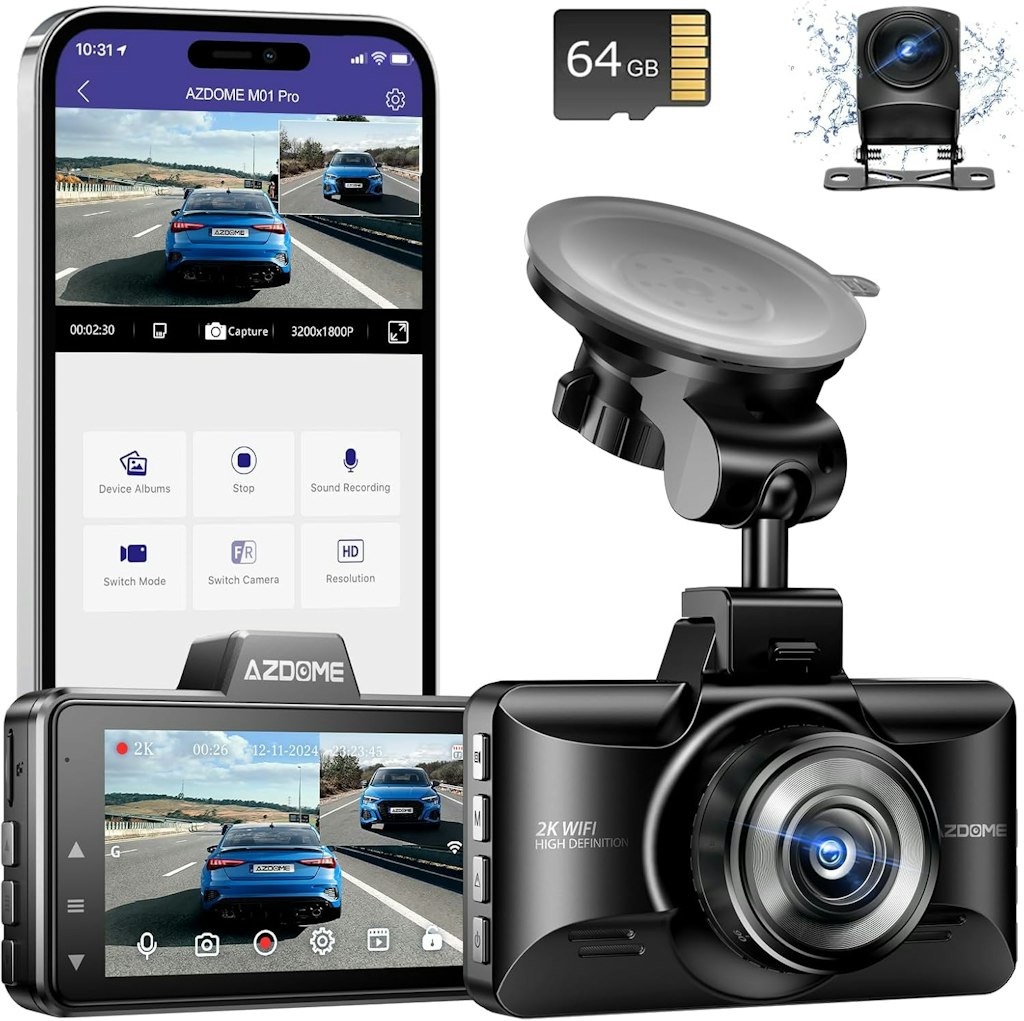 AZDOME Upgraded M01 Pro 3K WiFi Dash Cam: $40.14