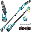 Seesii Cordless 8'' Electric Chainsaw w/ Extension Pole and 2 Batteries for $71 + free shipping