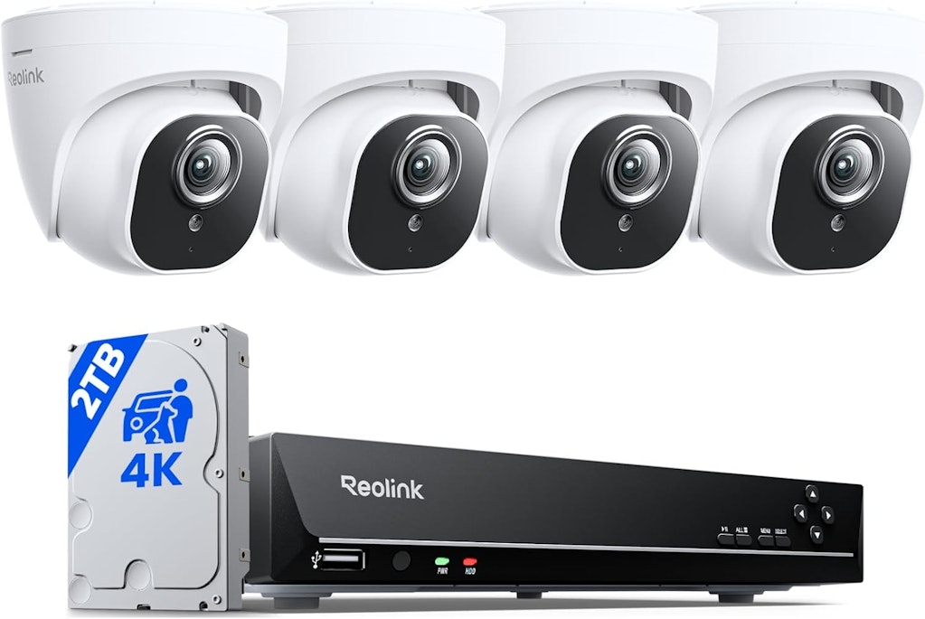 Reolink 4K 8-Channel NVR PoE Security Camera System w/ 4 Turret Cameras & 2TB HDD: $486.99 Reolink 4K 8-Channel NVR PoE Security Camera System w/ 4 Turret Cameras & 2TB HDD: $486.99