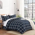 Andency 3-Piece Queen Checkered Plaid Gingham Comforter Set for $34 + $5.99 shipping