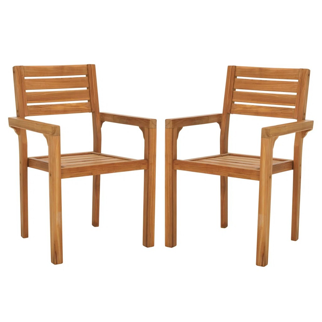 Safavieh Leon Outdoor Teak Patio Dining Armchair Set of 2: $244 + Extra 10% off