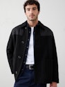 Banana Republic Factory Men's Wool-Blend Mixed Media Coat for $33 + free shipping w/ $50