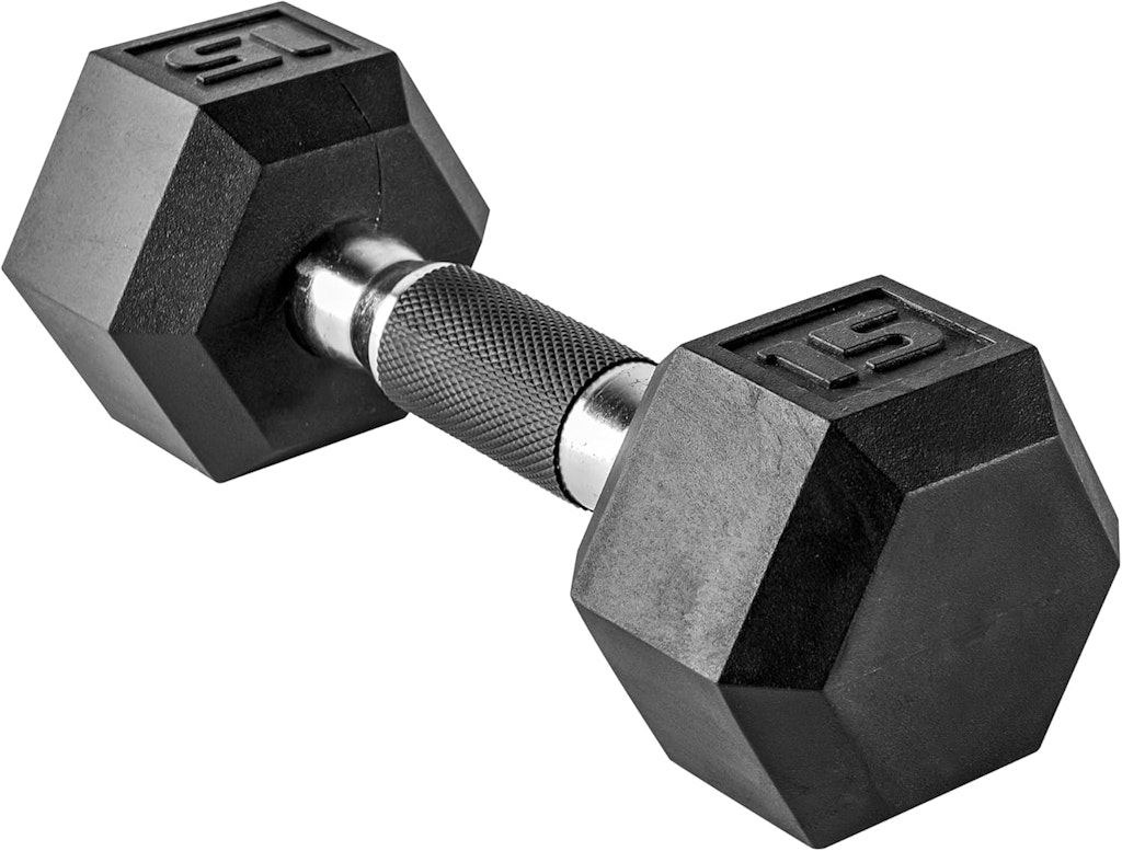 CAP Barbell 15-lbs. Coated Hex Dumbbell: $14 CAP Barbell 15-lbs. Coated Hex Dumbbell: $14