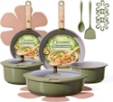 Carote 18-Piece Ceramic Cookware Set for $60 + free shipping