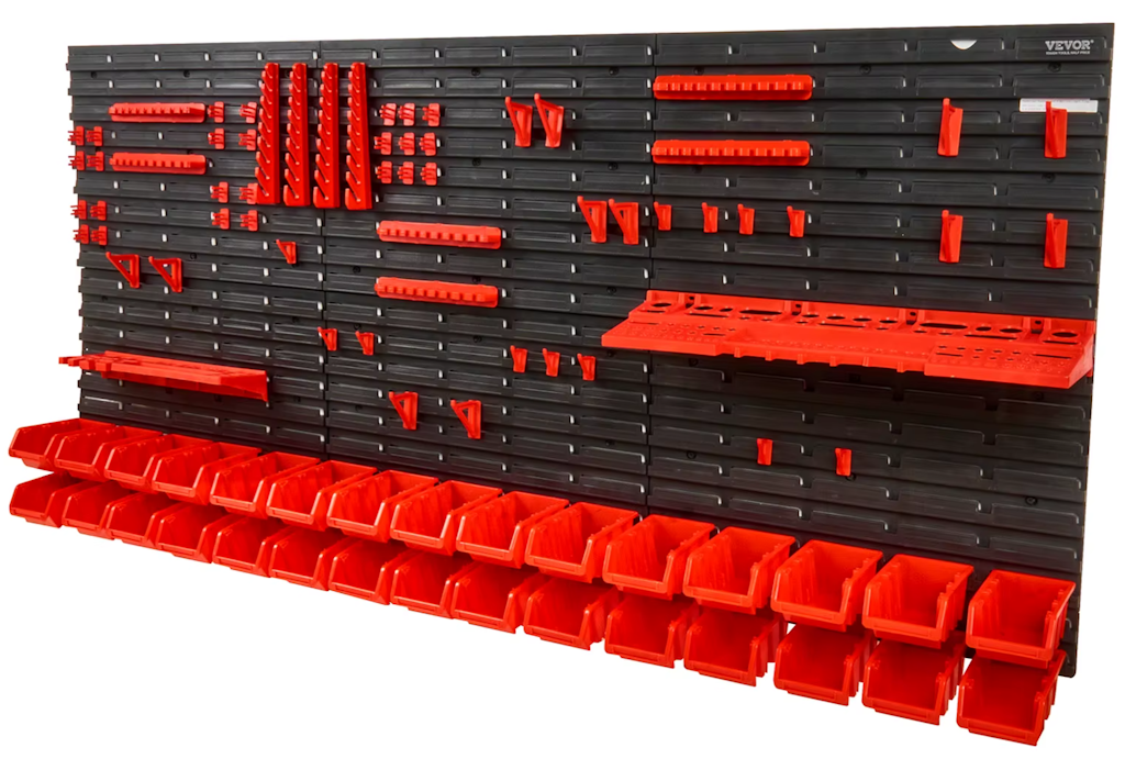 SucceBuy Wall Mounted 48-Piece Storage Bins Panel: $20.61