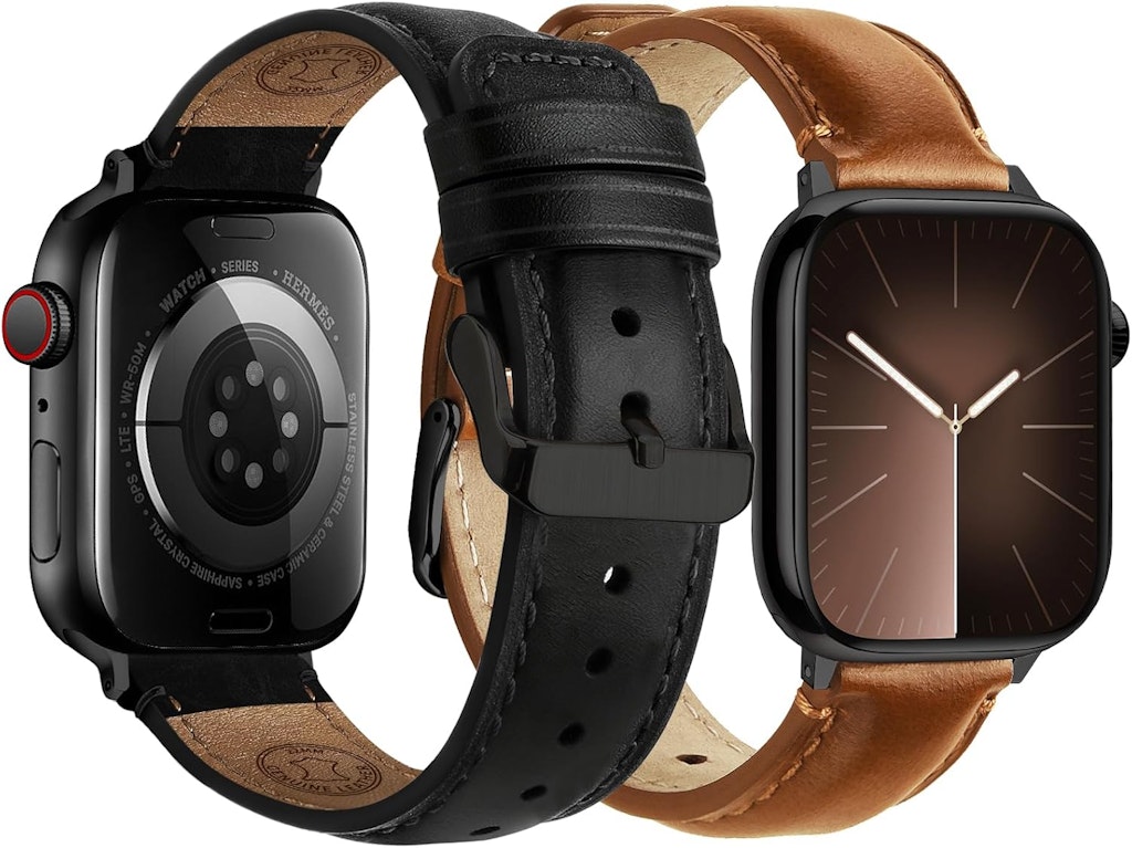 Fullmosa Leather Band for Apple Watch 2-Pack: $9.99