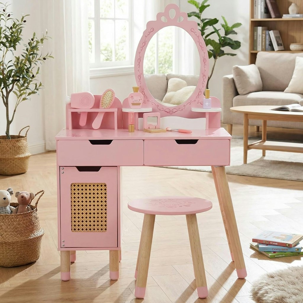 Kids Vanity Table and Chair Set: $65.99 Kids Vanity Table and Chair Set: $65.99