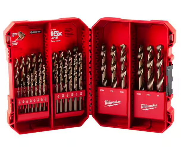 Milwaukee Cobalt Red Helix 29-Piece Drill Bit Set for Drill Drivers: $110
