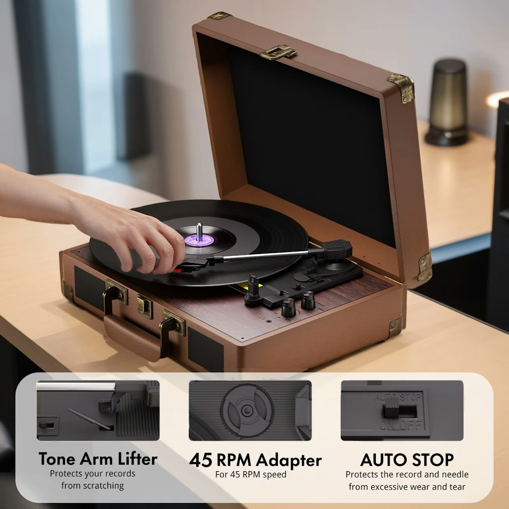 Maio 3-Speed Vinyl Record Player: $42